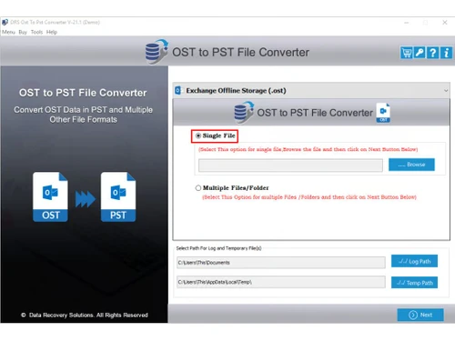 drs ost to pts converter single file