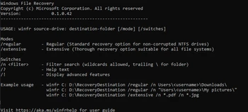 windows file recovery