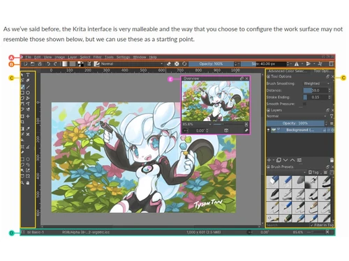 krita user interface
