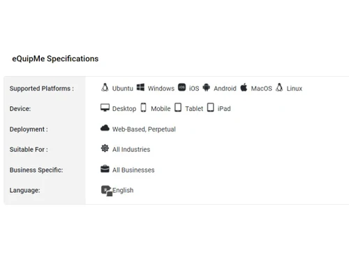 equipme specifications