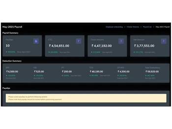 hivepayroll payroll summary dark mode
