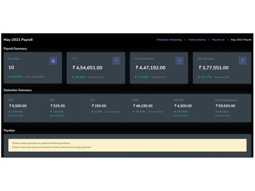 hivepayroll payroll summary dark mode