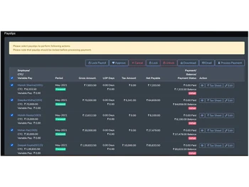 hivepayroll payroll summary dark theme