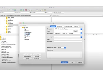 filezilla pro entries