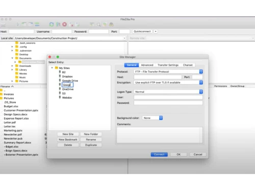 filezilla pro entries