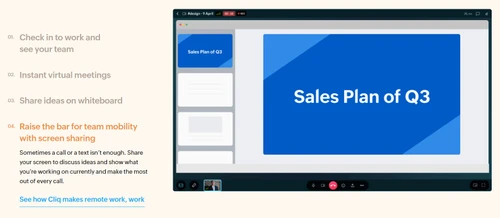 zoho cliq screen sharing