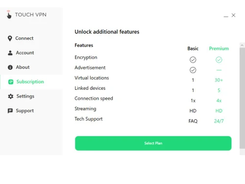 Touch VPN subscription