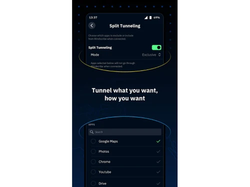 Windscribe split tunneling
