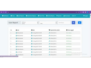 work hour monitor user report