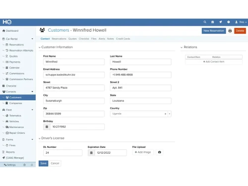 HQ Rental Software-customer profile