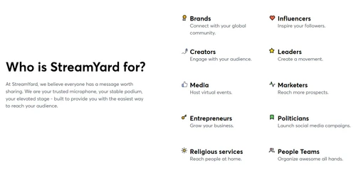 streamyard features