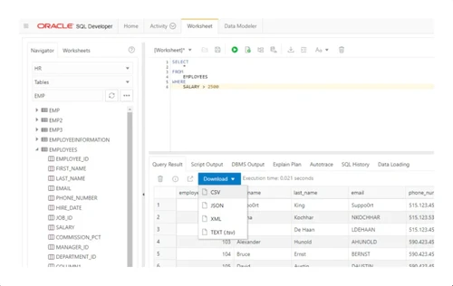 oracle sql developer