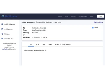 Mailinator-message