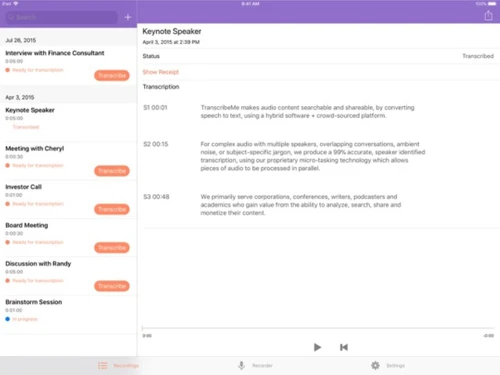 TranscribeMe speaker