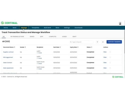 certinal esign-message