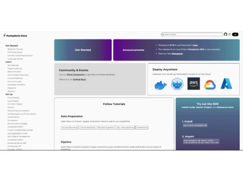Pachyderm dashboard