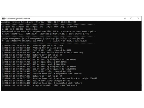CGMiner setup process