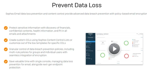 Sophos Email Security prevent data loss
