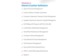 Stone Crusher Software modules