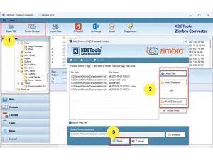 KDETools Zimbra Converter add file