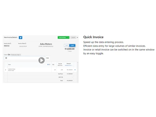output books quick invoice