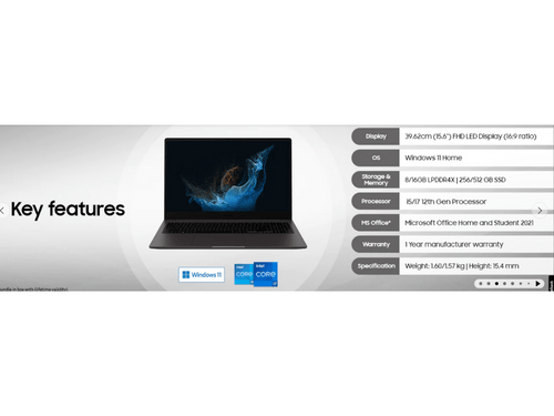 samsung galaxy book2 8gb features