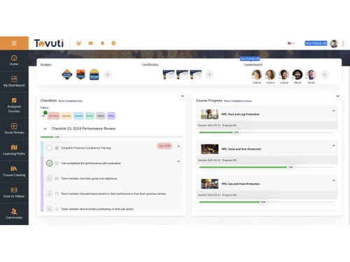 Tovuti LMS dashboard