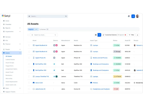 Setyl Softwares Dashboard