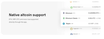 trezor altcoin support