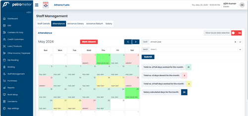 Petrometer Attendance