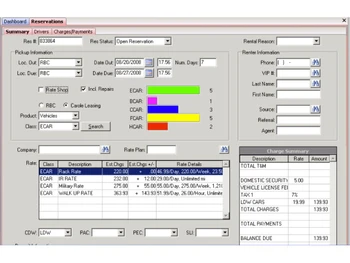 RentWorks reservation
