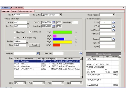 RentWorks reservation