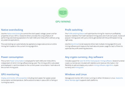 awesome miner web interface