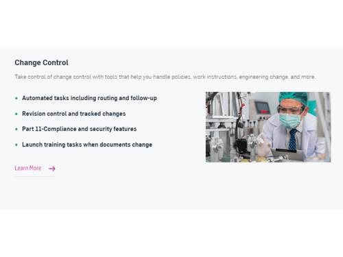 mastercontrol quality excellence change control