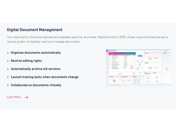 mastercontrol quality excellence document management