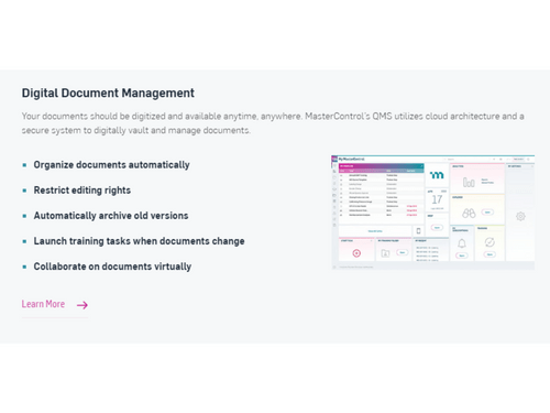 mastercontrol quality excellence document management