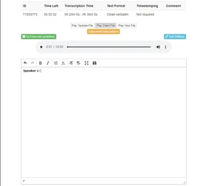 Transcription test example