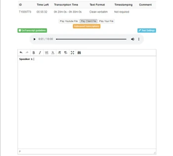 Transcription test example