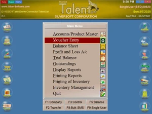SilverSoft Talent voucher entry