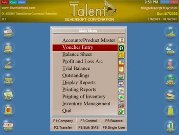 SilverSoft Talent voucher entry