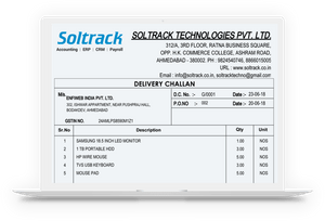 soltrack delivery challan