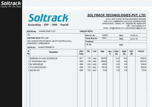 soltrack gst credit note
