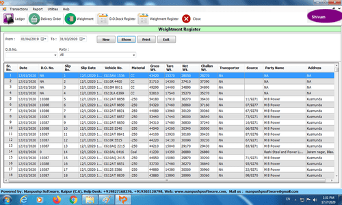 matrix4 weighbridge register