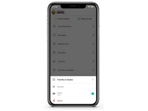 nego digital menu status