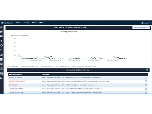 Web SQL Planner usage