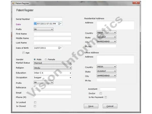 Vision Homoeo Clinic patient registration