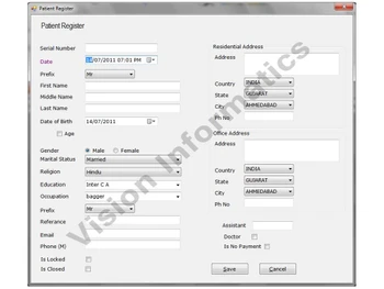 Vision Homoeo Clinic patient registration