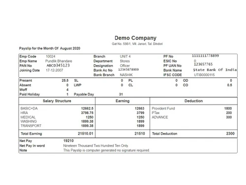 hrplanets-employee payslip
