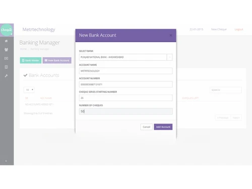 Cheque 360 new account