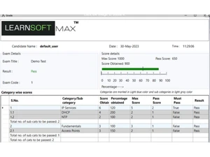 Anandsoft LAAS-Category wise scores